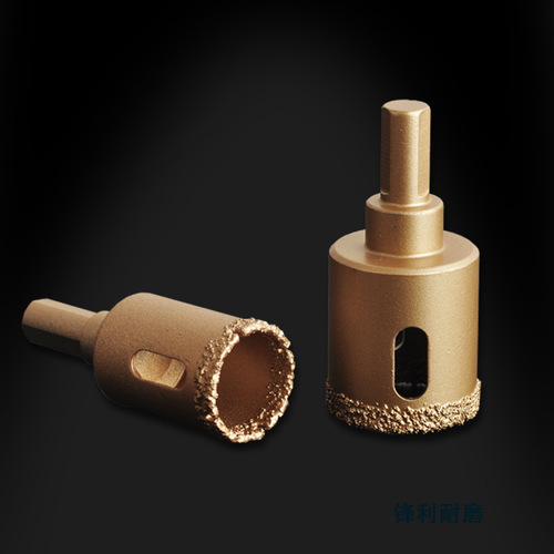 Brazed hole opener round handle hole opener diamond emery hole opener ceramic glass vitrified stone drill bit