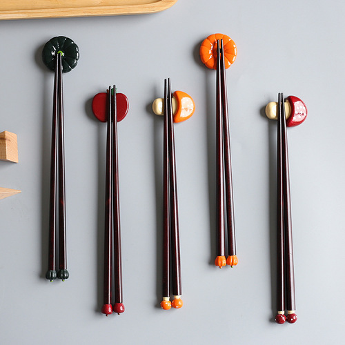 西田木雨 日式蔬果筷子架创意蔬菜水果筷架筷托可爱家用餐具