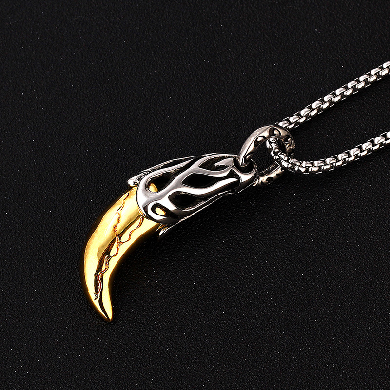 Titanium&Stainless Steel Simple Geometric necklace(Gold)Fine Jewelry NHIM1669-Gold