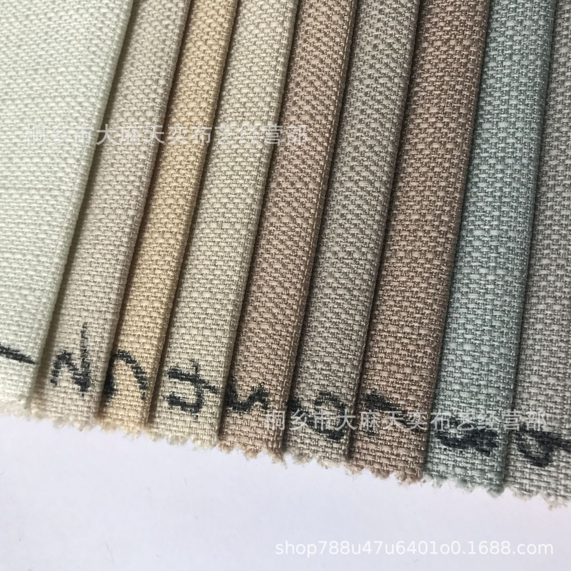 加厚纯色亚麻沙发布料仿麻素色棉麻桌布抱枕坐垫背景软包装饰布-阿里巴巴