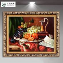 欧式餐厅装饰画仿真油画水果墙画挂画有框壁画饭厅厨房一件代发