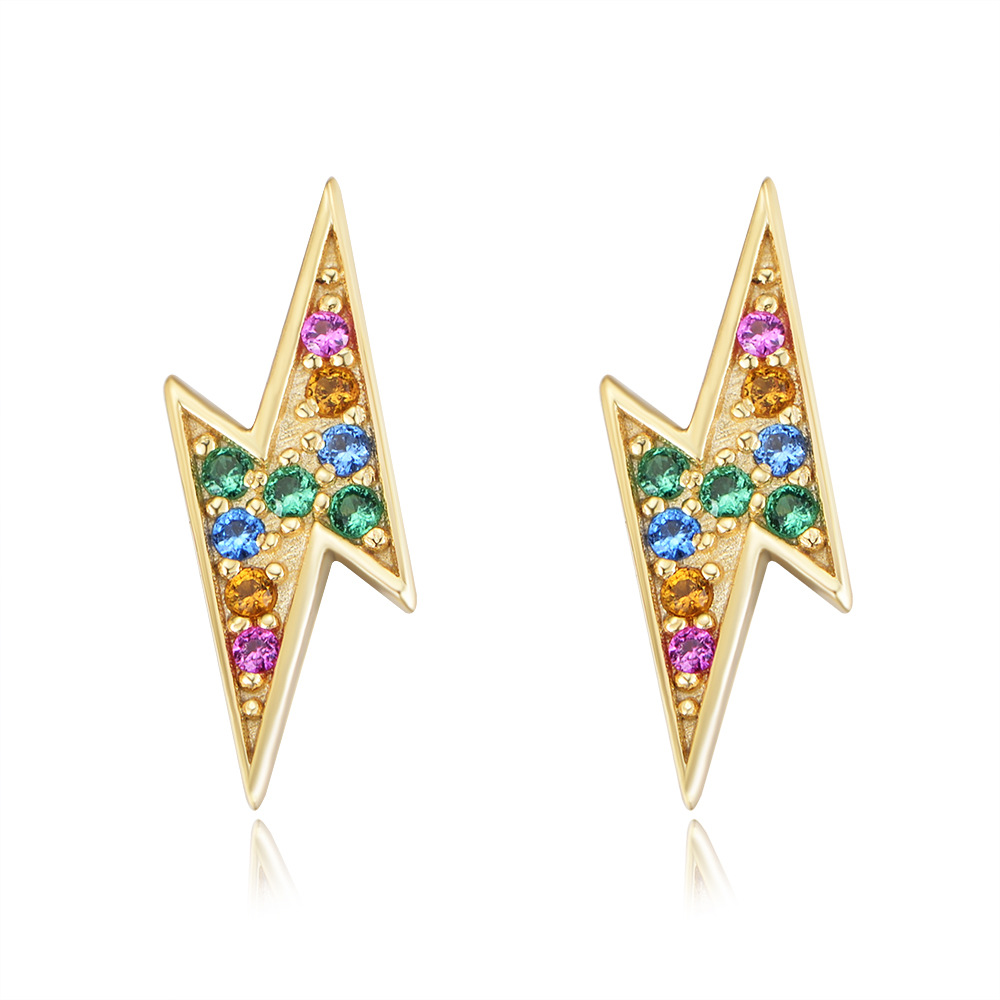 Geometric Lightning Ear Studs