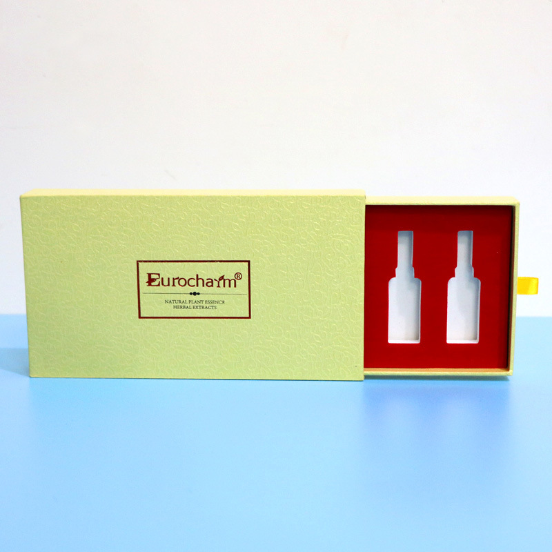 厂家专业定制白卡纸光柱抽屉盒 定做抽屉护肤品礼品盒