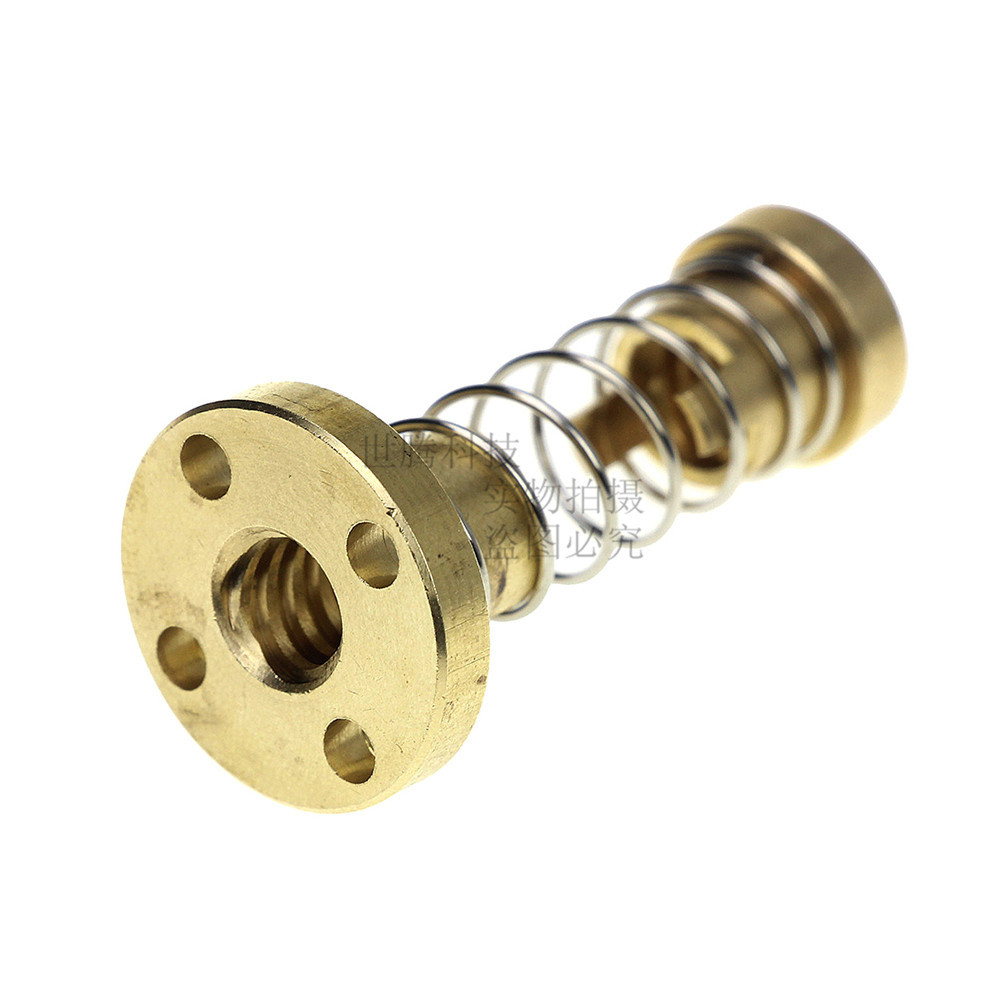 3D打印机配件 T8丝杆T8铜螺母消间隙消回差螺母梯型不锈钢丝杆