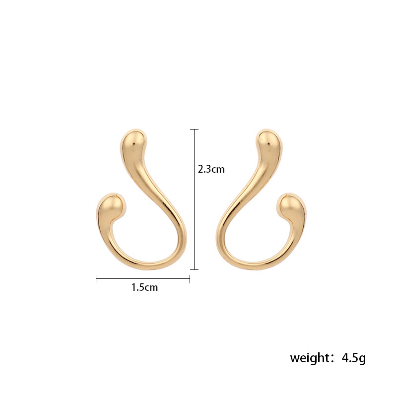 5g Weight No Inlaid Inlay Material Earrings Classification Korean U-shaped Alloy Earrings