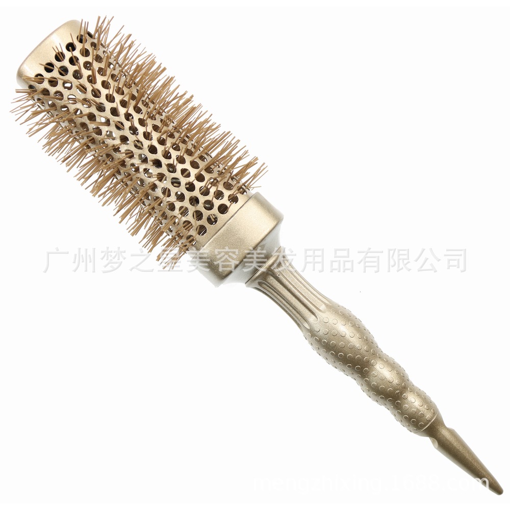 金色四方腰形蓬松陶瓷圓筒尖尾滾梳