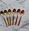 Independent packaging high -end golden spoon disposable pudding spoon gold imitation metal dessert spoon cake fork spoon party