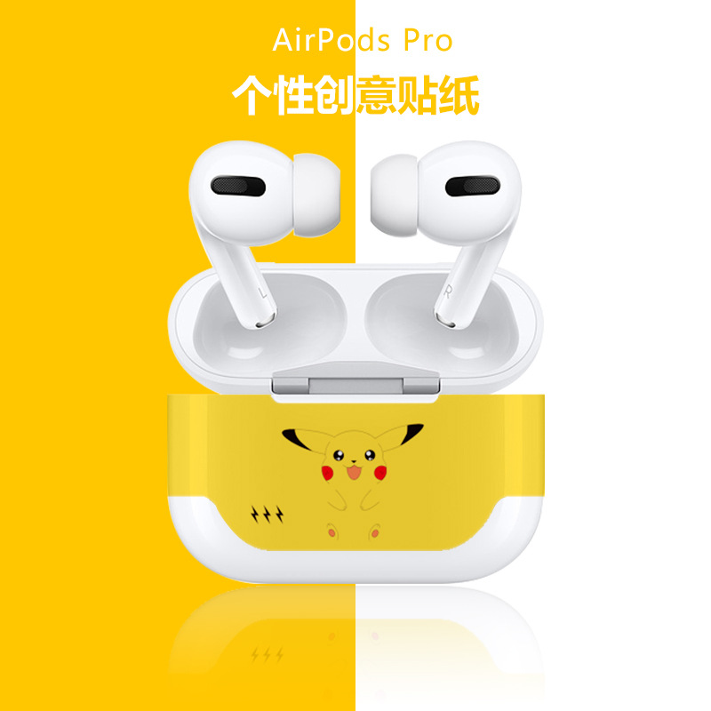 apply airpods Pro Headphones sticker Apple Three generations Bluetooth Wireless headset Cartoon pattern Fuselage Sticker