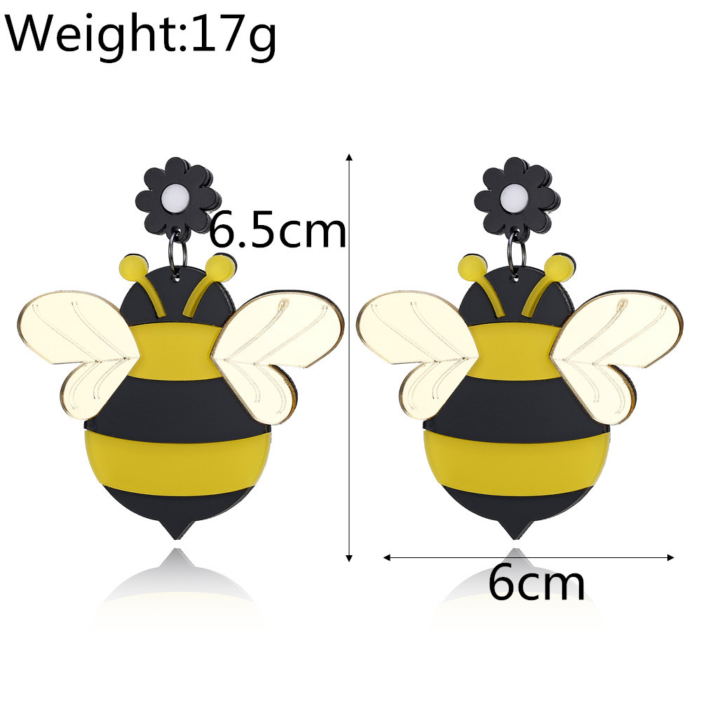 Nuevos Pendientes De Acrílico De Alta Calidad De La Abeja De La Historieta Pendientes Lindos Femeninos display picture 1