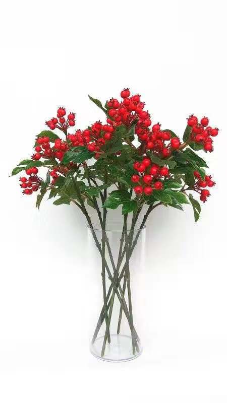 Simulated red fruit single branch, high-fidelity hawthorn branch, foam chili, busy mango, berry, loquat tree branch, simulated pomegranate detail image 16