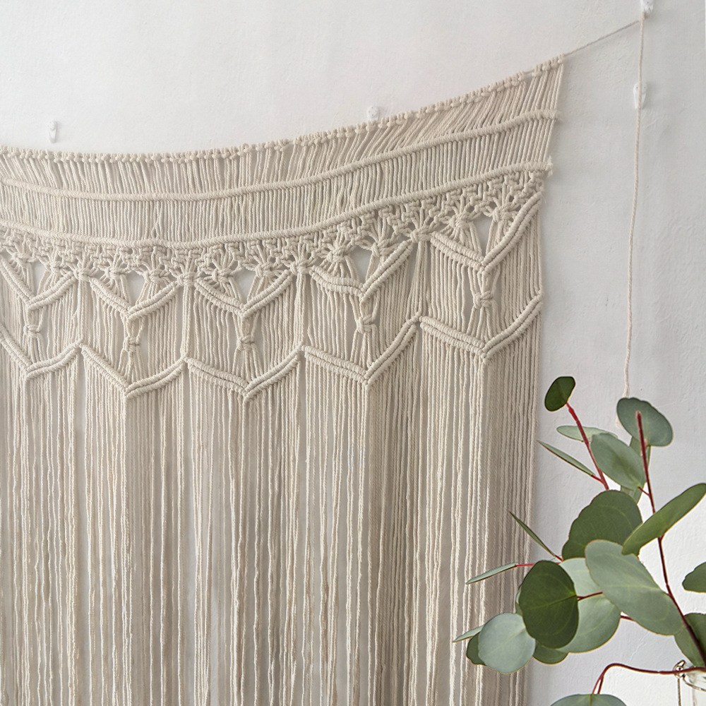 Χειροποίητη ταπετσαρία, φούντα, μποέμικη διακόσμηση γάμου, φόντο, κουρτίνα πόρτας, διακόσμηση τοίχου σπιτιού_voghion.com