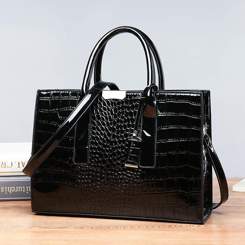 Female Bag Crocodile Hand Bill Of Lading Shoulder Bag Embossed Large Capacity Cross-Body Bag