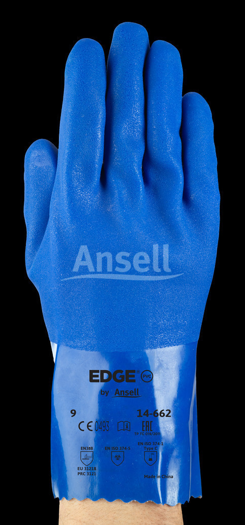 PVC防化手套\EDGE14-662\PVC\化学防护\Ansell