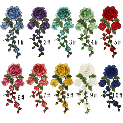 Clothing accessories colorful embroidered lace cloth patches ethnic denim clothes cloth patches water-soluble flowers new trend su