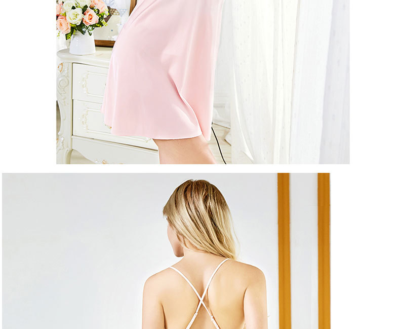 women s imitative silk backless sexy suspender nightdress  NSMR7799