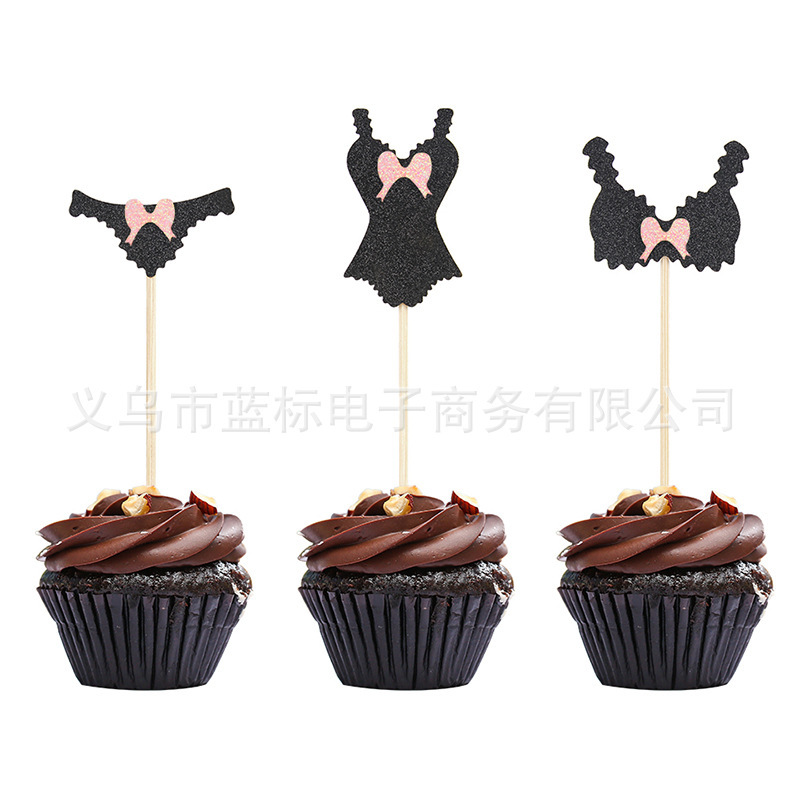 Sexy Underwear Panties Birthday Party Paper Cake Insert Fun Bachelorette Party Cupcake Plug-in