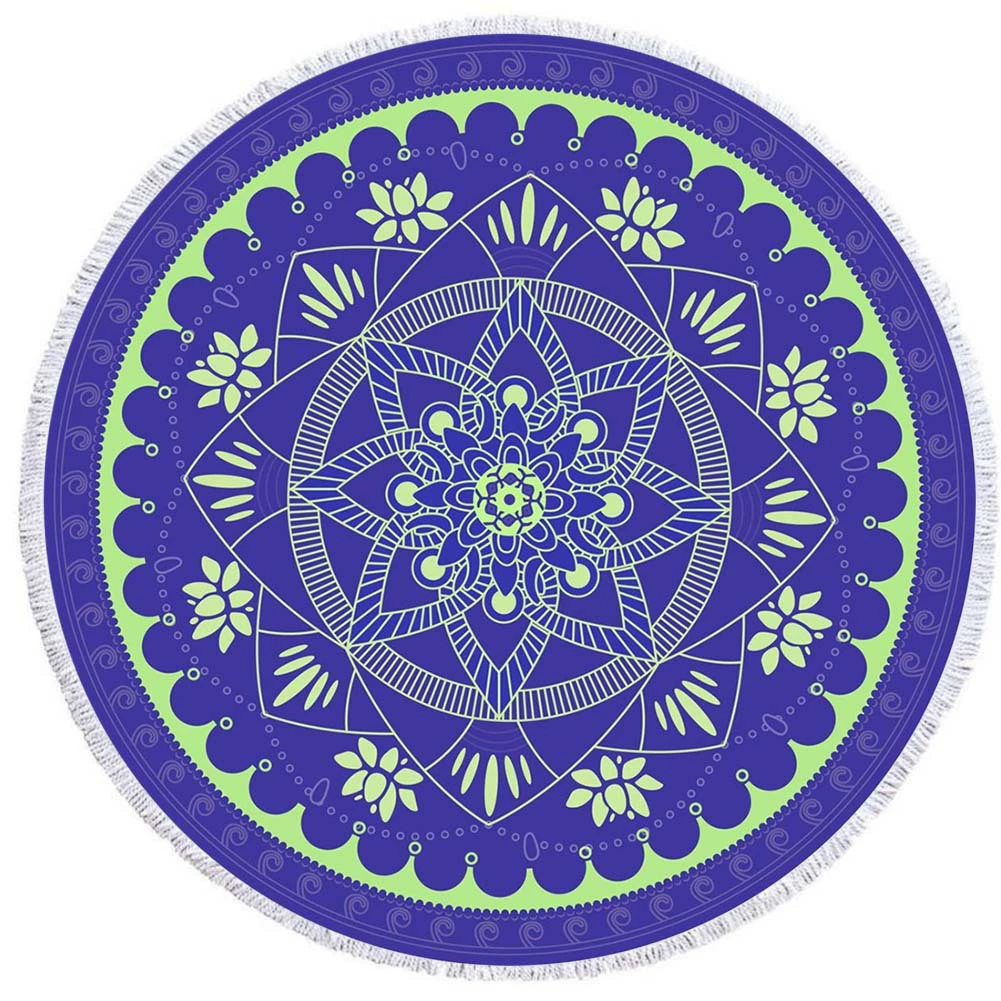 2 дня Мода Волосы Мандала круглый печатных пляжное полотенце из микрофибры пляж Подушка 150 кисточкой края