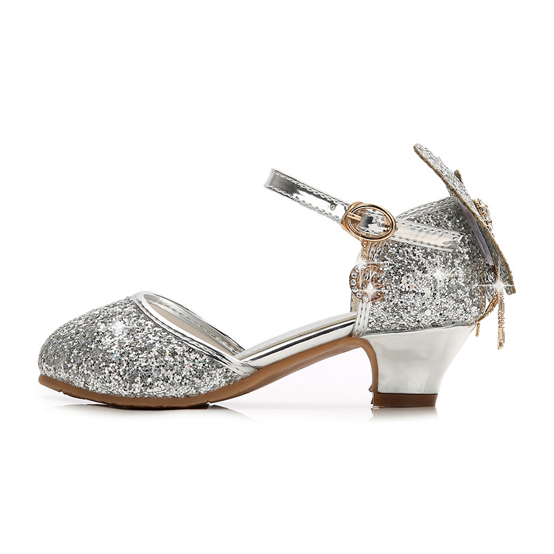 Princess Sandals Baby High Heels Show Children's Spring/Summer Girls' Single Fashion Crystal Shoes_voghion.com