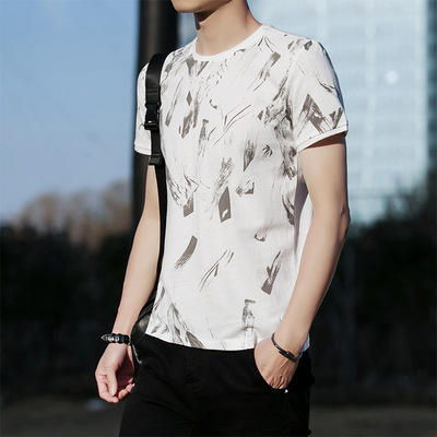 2019年夏季新款男士休闲T恤青少年时尚舒适百搭韩版潮流短袖男