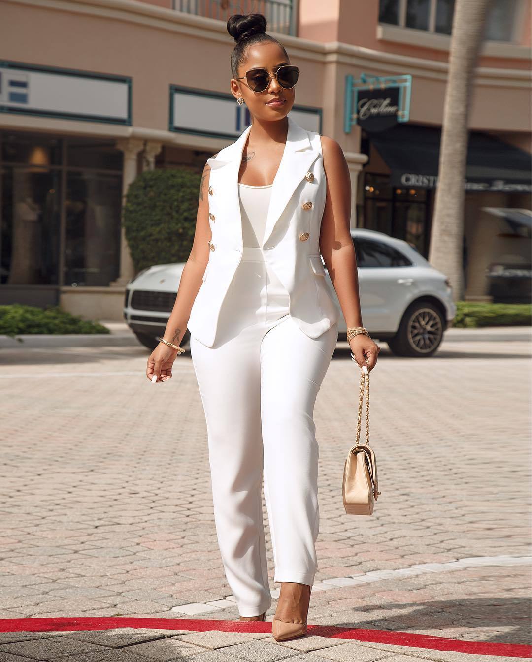 Women Fashion Vest Sleeveless Suit Coat+Solid Long Pants OL Business