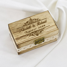 Wedding Ring Box结婚戒指盒刻姓名日期婚礼礼品盒饰品收纳盒