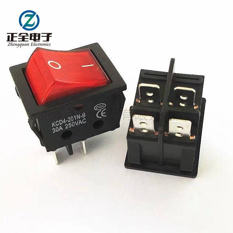 厂家直销30A大电流KCD4船形开关四脚船型开关电焊机大功率25X32