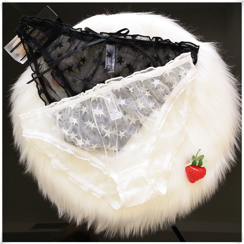 新款全透明蕾丝性感女士内裤包臀低腰码数内裤批发天猫货源|ru