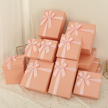 长方形大号粉色蝴蝶结礼品盒天地盖礼盒送女朋友礼品礼品包装盒