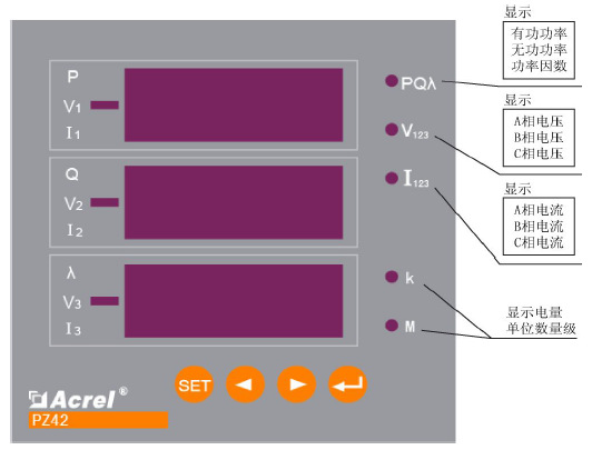 安科瑞PZ72-E4/H数码管显示智能电测仪表谐波测量仪表