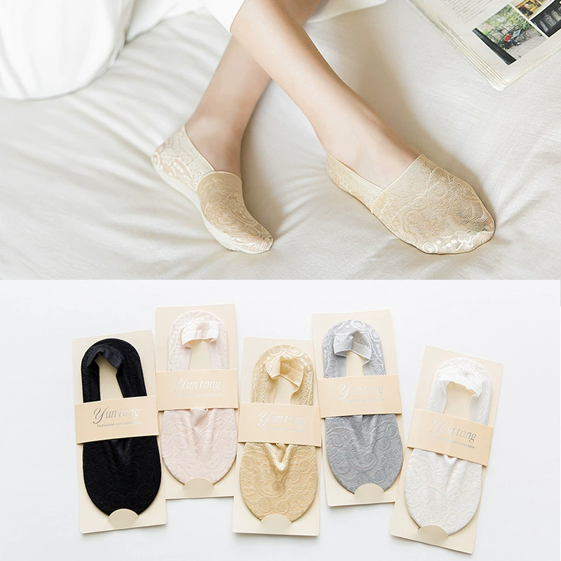 Весной и летом новые носки до щиколотки с глубоким ртом, женские кружевные тонкие невидимые носки, силиконовые Нескользящие летние носки, прямые продажи с фабрики