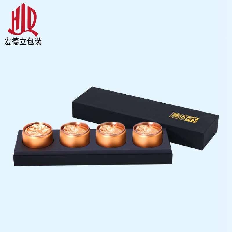 厂家 高档罐茶包装盒 4支装罐茶叶礼盒