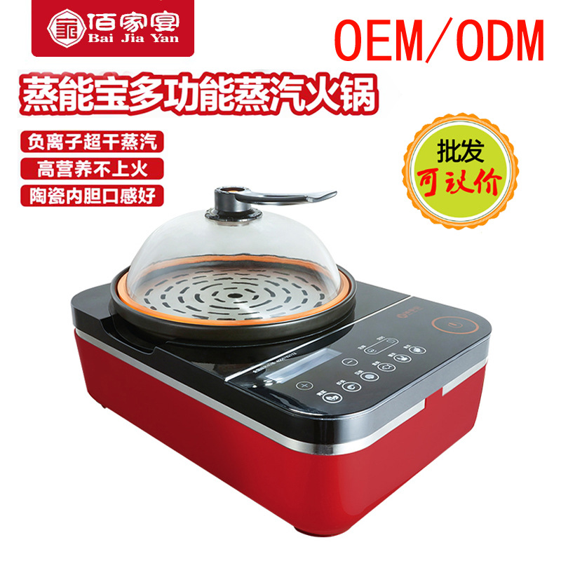 佰家宴海鲜蒸汽锅家用蒸汽火锅多功能火锅电热锅桑拿锅厂家直销