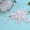 DIY beaded material Early taught acrylic letter pearl English digital letter bead 4x7mm round 1200pcs