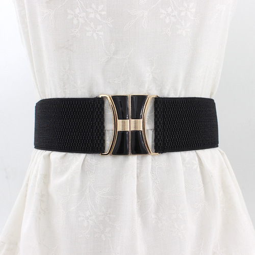 Decorative bow, versatile girdle with skirt, women's leaf buckle elastic belt, slim fit and elastic, five styles