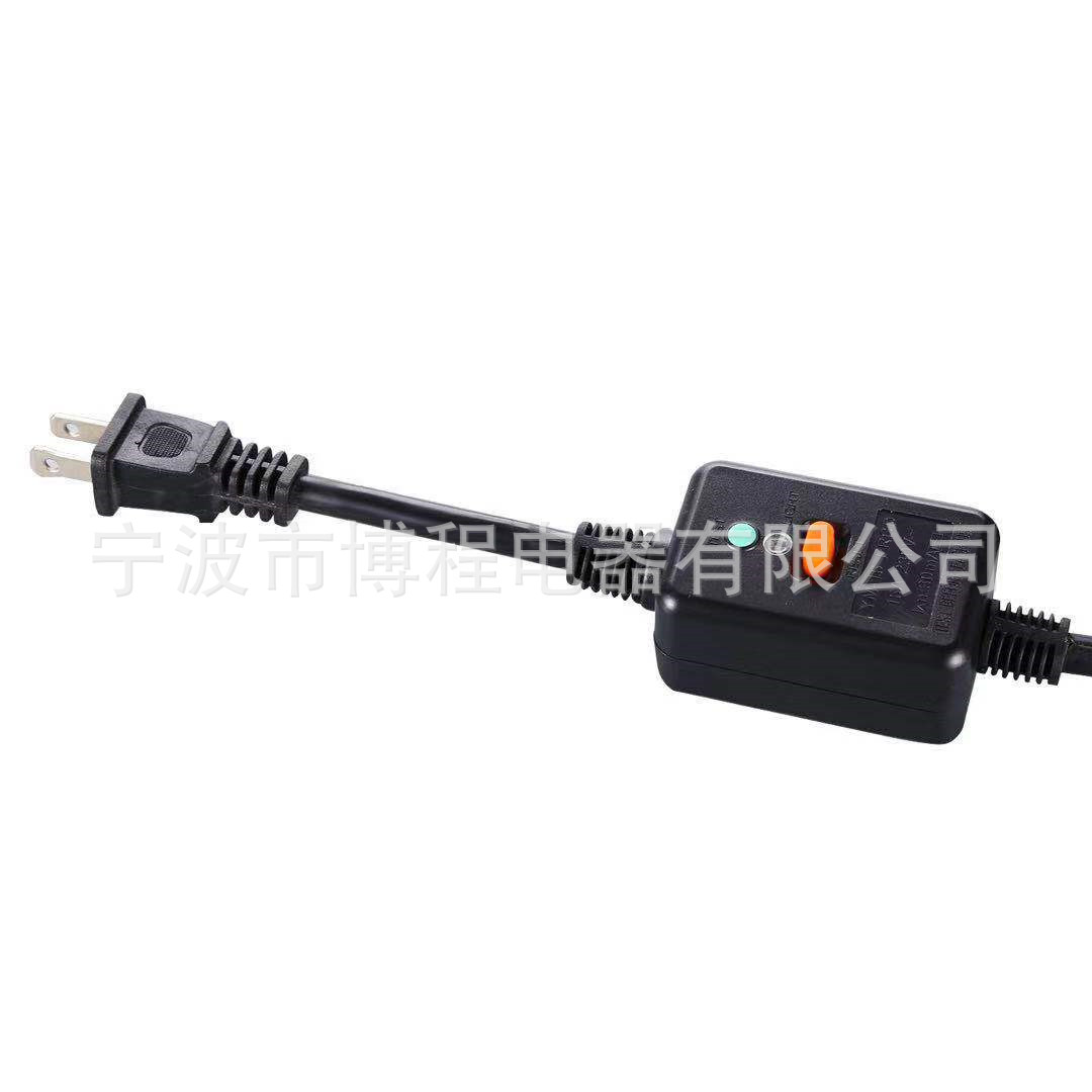 16A两芯分体式漏保插头漏电保护电源线插头美规漏电保护插头