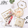 Retro golden glossy storage system, jewelry, gift box, stand, props, decorations, mirror effect