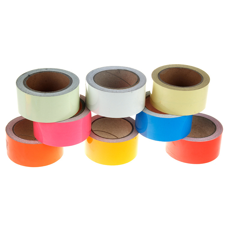 Suministro de cinta adhesiva fluorescente reflectante película de papel cinta luminosa noche auto-Cinta luminosa pegatina luminosa al por mayor