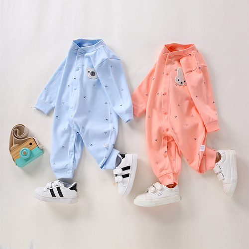 Spring and Autumn baby jumpsuits, Category A newborn clothes, pure cotton underwear jumpsuits, baby robes, pajamas, crawl clothes 3