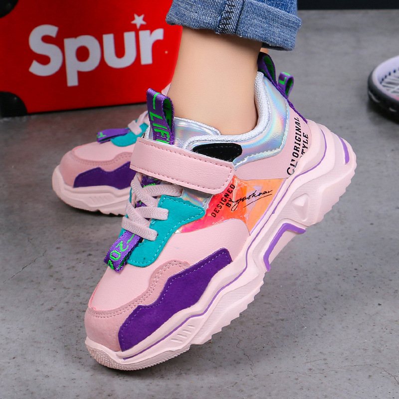 F198儿童时尚皮面休闲运动鞋透气潮流防滑户外鞋男女童鞋欧洲站|ms