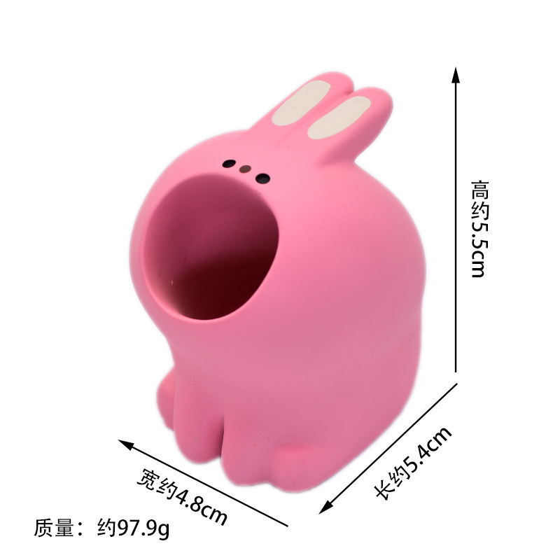 큰 입 가루 토끼 펜 홀더