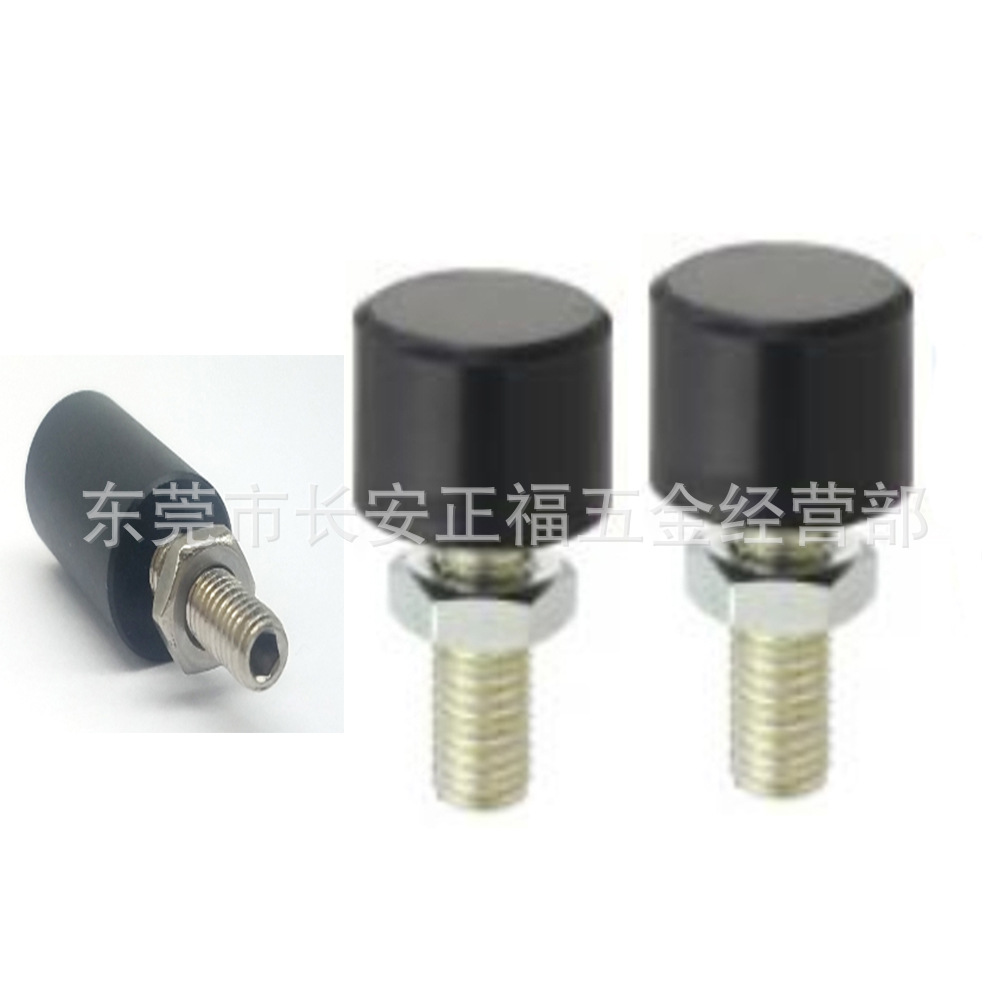 UNBH4-M10螺纹端内六角孔型聚氨酯缓冲螺丝 挡块胶止动螺丝 黑色