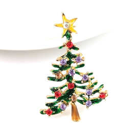 简约时尚滴油镶钻圣诞树木星星彩钻圣诞节胸针领针胸花圣诞系列