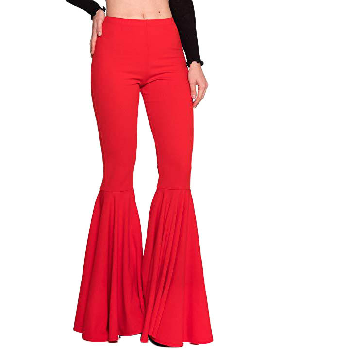 Vêtements pour femmes sirène grande taille taille haute slim élastique loisirs mode évasé YH8051_voghion.com