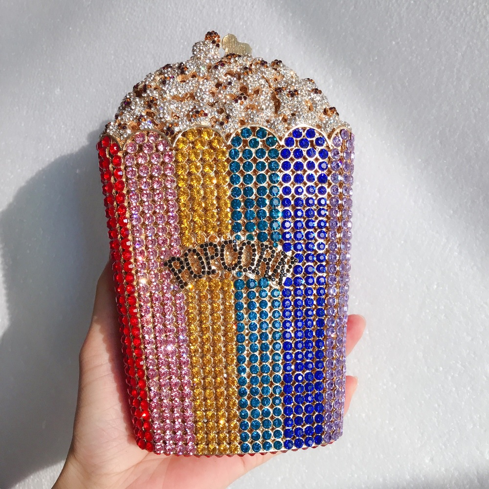 Túi clutch nữ dự tiệc kim cương rỗng phong cách Âu Mỹ — Bảy màu hàng có sẵn, Đỏ Trắng hàng sẵn, Màu đen đặt trước, Màu xanh lam đặt trước chi tiết 31