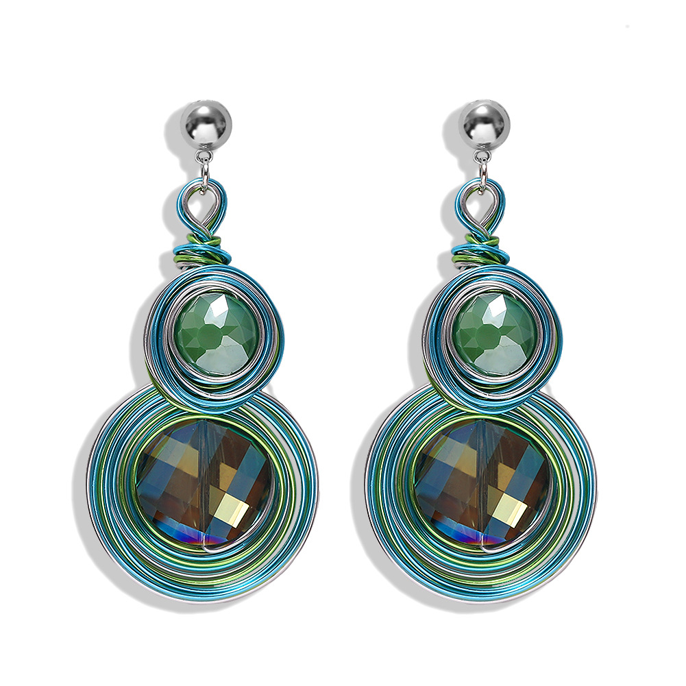 Bohemian Fashion Alloy Gem Earrings display picture 4