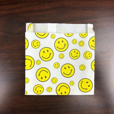 【90个】厂货源头笑脸纸袋薯条袋防油小吃袋外卖打包袋美味尖底油纸