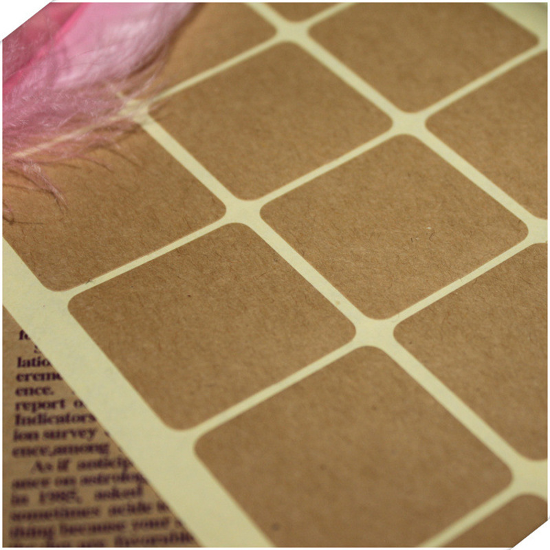 包装用封口贴 正方形35X35mm空白牛皮纸贴纸 DIY涂鸦标签