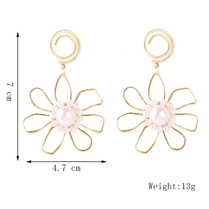 1 Pair Fashion Flower Imitation Pearl Women's Drop Earrings display picture 11