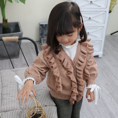 2019春季新款儿童毛衣中小童针织衫女童纯色开衫外套潮款M108|ru