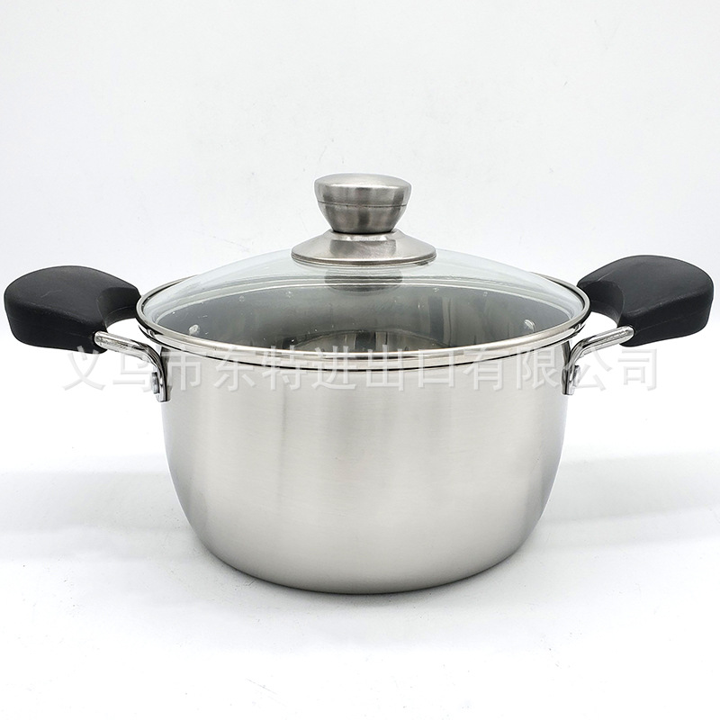 Factory direct sales of 4-piece sets of stainless steel soup POTS, 18-24cm sets, for export. Household multi-purpose soup POTS and gift POTS detail image 2